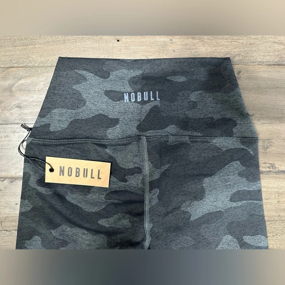 NWT NOBULL High-Rise Plush Heather Tight - XS - Charcoal Camo (Gray) - Picture 4 of 8